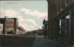 Jasper Avenue Looking East from First Street, Edmonton, Alberta Postcard