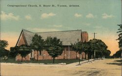 Congregational Church, N. Meyer St., Tucson, Arizona Postcard