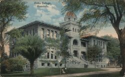 Oahu College, Honolulu, Hawaii Postcard