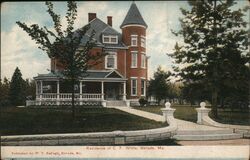 Residence of C. F. White, Nevada, MO Missouri Postcard Postcard Postcard