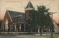 First Baptist Church, Nevada, Missouri Postcard