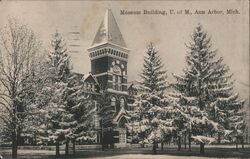 U. of M. Museum Building, Ann Arbor, Michigan, Winter Scene Postcard Postcard Postcard