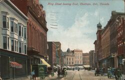 King Street Looking East, Chatham, Ontario, Canada Postcard