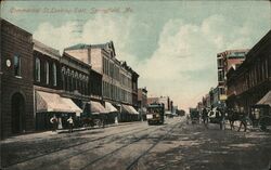 Commercial St. Looking East, Springfield, MO Postcard