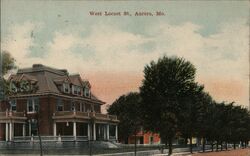 West Locust St., Aurora, MO - Large Home Missouri Postcard Postcard Postcard