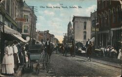 Ohio Street, Looking North, Sedalia, Missouri Postcard