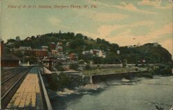 View of B&O Station, Harpers Ferry, WV - 1911 West Virginia Postcard Postcard Postcard