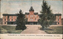 Barracks No. 1, Virginia Polytechnic Institute, Blacksburg, VA Postcard