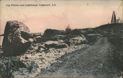 Fog Whistle and Lighthouse, Yarmouth, NS Nova Scotia Canada Postcard Postcard Postcard