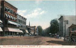 Main Street from Bank Building, Brewster, NY New York Postcard Postcard Postcard