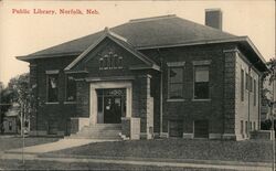 Norfolk, Neb. Public Library Postcard Nebraska Postcard Postcard Postcard