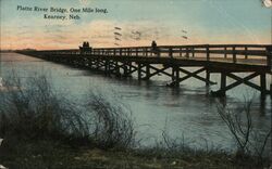 Platte River Bridge, One Mile Long, Kearney, Neb. Postcard