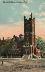 First M. E. Church, Kearney, Nebraska Postcard