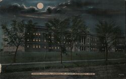 State Normal School at Night, Kearney, Nebraska Postcard