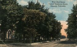 West 22nd Street, Typical Residence Street, Kearney, Nebraska Postcard