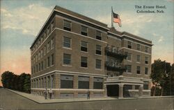 The Evans Hotel, Columbus, Nebraska Postcard