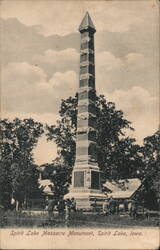 Spirit Lake Massacre Monument, Spirit Lake, Iowa Postcard