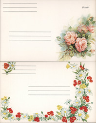 Set of 16 Vintage Floral Postcard Stationary Flowers Postcard Postcard