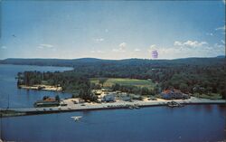 Aerial View of Naples, Maine, on Long Lake Postcard