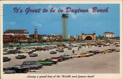 Daytona Beach, Florida - Cars on the Beach Postcard Postcard Postcard