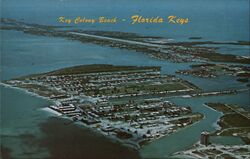 Aerial View of Key Colony Beach, Florida Keys Postcard