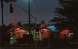 The Cottage Restaurant, Laguna Beach, CA at Night California Postcard Postcard Postcard