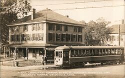 Connecticut Company Trolley at Hackney's Corner, Unionville, CT Postcard