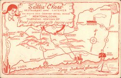 Sallie Chase Restaurant and Caterer, Newtown, CT - Map Postcard