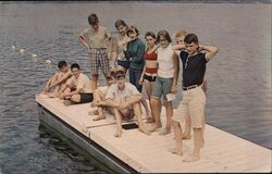 Kids on a dock at Silver Lake Conference Center Sharon, CT Postcard Postcard Postcard