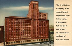 J.L. Hudson Co., Detroit, Michigan - Second Largest Department Store Postcard Postcard Postcard