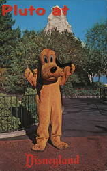 Pluto at Disneyland, with Matterhorn Postcard