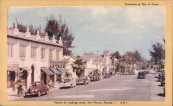 Canada's Pharmacy & Deugs, Fourth St. looking north, Fort Pierce Florida Thos. A. Dexter Postcard Postcard Postcard