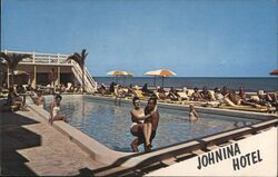 Johnina Hotel Pool, Miami Beach, Florida Postcard