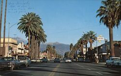 San Jacinto St. view from Ed's Front Yard, Hemet CA Postcard