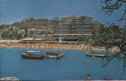 Crowded Caleta Beach, Acapulco, Guerrero, Mexico Postcard Postcard Postcard