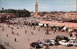 Place Djemaa El Fna in Marrakech, Morocco Postcard