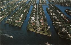 Aerial View of Island Homes, Fort Lauderdale, Florida Postcard Postcard Postcard