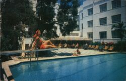 Plymouth Hotel Private Pool, Miami Beach, Florida Postcard