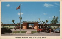 Entrance to St. Petersburg Municipal Beach, Florida Postcard