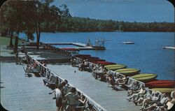 Camp Log Tavern Waterfront Promenade, Milford, PA Pennsylvania Postcard Postcard Postcard