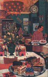 Russian Tea Room Interior, NYC Postcard