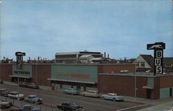 Greyhound Bus Station, Post House Cafeteria, Fresno CA Postcard