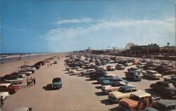 Cars Parked on Jacksonville Beach, Florida Postcard