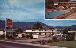 Flamingo Motel, Penticton, BC, Pool Postcard