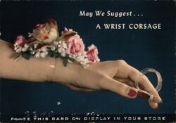 Wrist Corsage with Orchids and Roses Campbell, CA Advertising Postcard Postcard Postcard