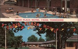 Paris Plaza Motel, Paris, Tennessee Postcard