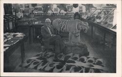 I. H. Morse & his Tiger, Morse Museum, Warren, NH Postcard