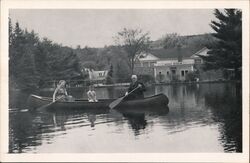 Morse Museum, Warren NH - Family in Canoe Postcard