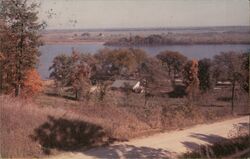 Lake Odessa Overlooking the Lake from Bluff at Entrance to State Grounds Postcard