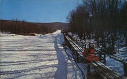 Trestle Car Lift and Ski Slope, The Homestead, Hot Springs, VA Postcard